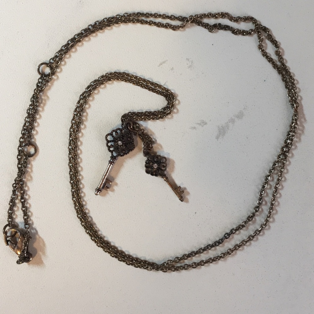 Long gold key necklace